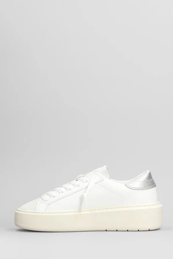 Hill Low Platform Sneakers In White Leather - Image 3