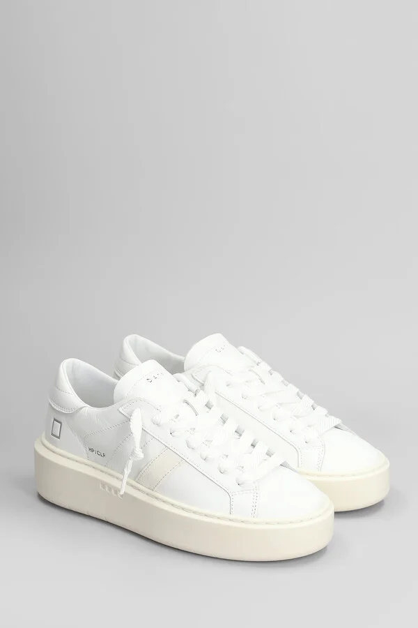 Hill Low Platform Sneakers In White Leather - Image 2
