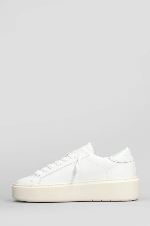 Hill Low Platform Sneakers In White Leather - Image 3