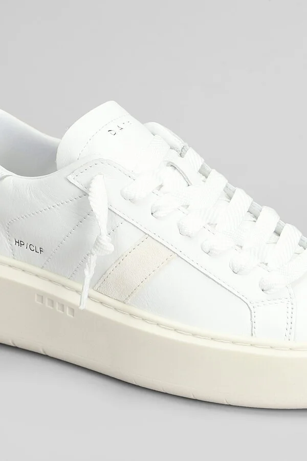 Hill Low Platform Sneakers In White Leather - Image 5