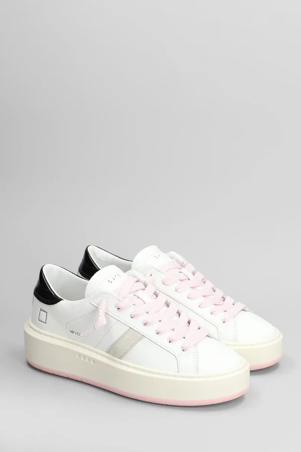Hill Low Platform Sneakers In White Leather - Image 2