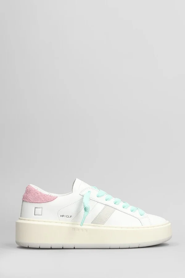 Hill Low Platform Sneakers In White Leather