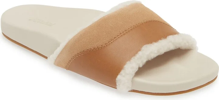Hō‘ala Genuine Shearling Slide Sandal
