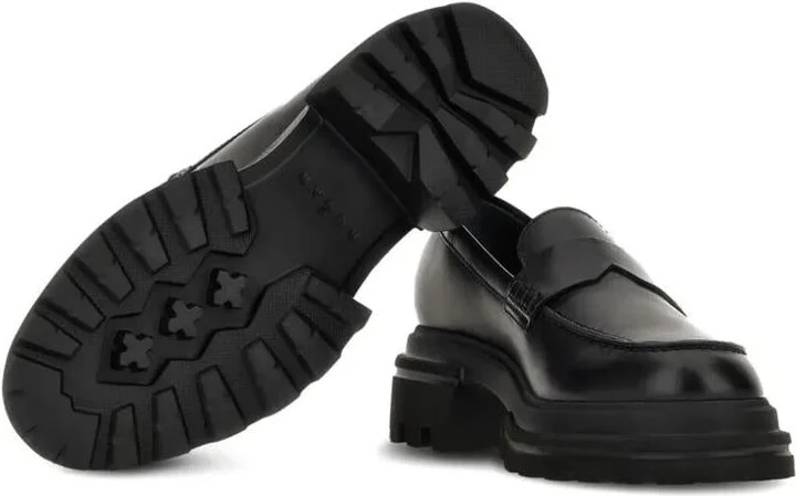 Hogan 10-Storey Smooth Leather And Workwear Sole Loafers Shoes - Image 3