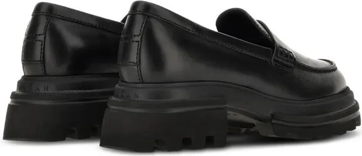 Hogan 10-Storey Smooth Leather And Workwear Sole Loafers Shoes - Image 5