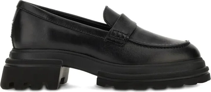 Hogan 10-Storey Smooth Leather And Workwear Sole Loafers Shoes