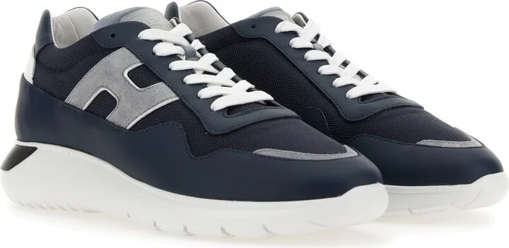Hogan 3 Blue Leather Blend Sneakers - Image 2
