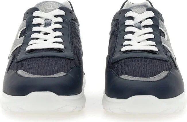 Hogan 3 Blue Leather Blend Sneakers - Image 4