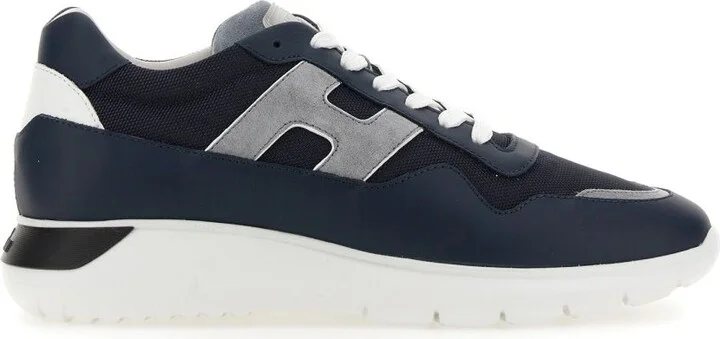 Hogan 3 Blue Leather Blend Sneakers