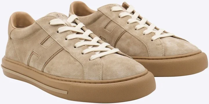 Hogan Beige Leather Sneakers - Image 2
