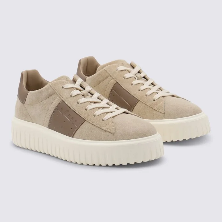 Hogan Beige Leather Sneakers - Image 2