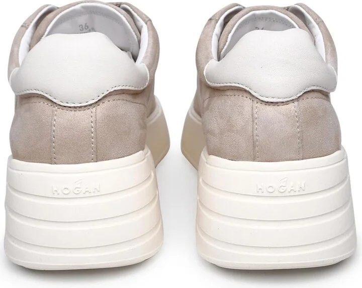 Hogan Beige Rebel Suede Sneakers - Image 4