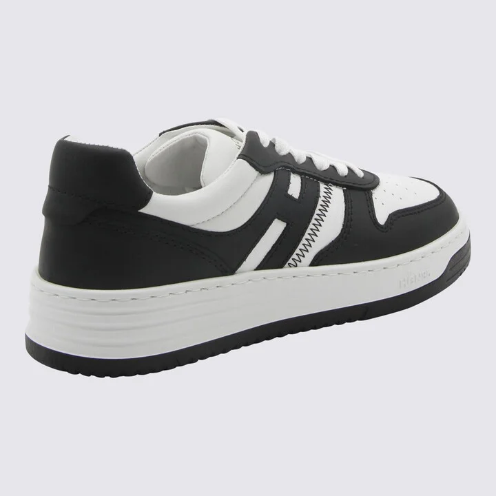 Hogan Black And White Leather Sneakers - Image 2