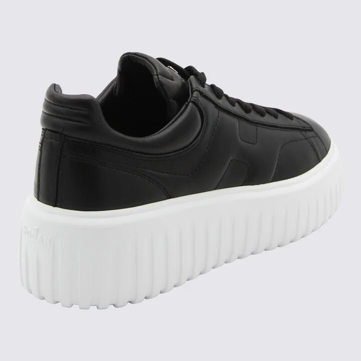 Hogan Black And White Leather Sneakers - Image 2