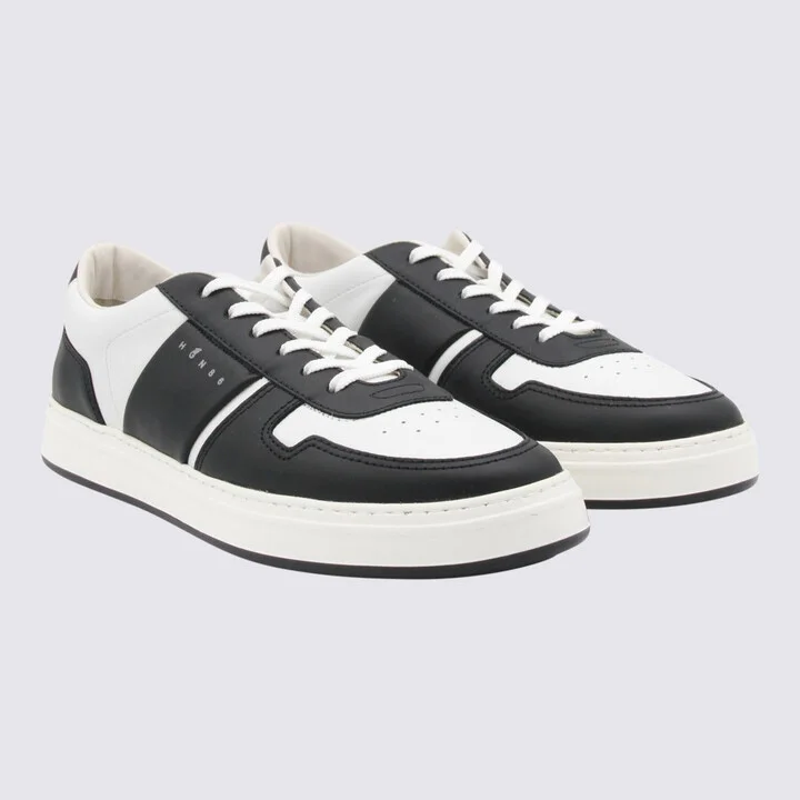 Hogan Black And White Leather Sneakers - Image 2