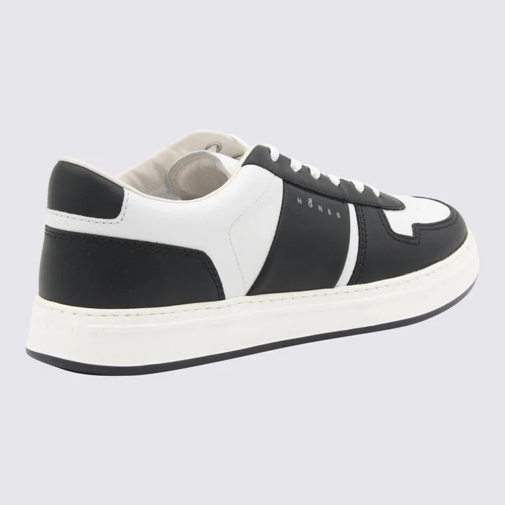Hogan Black And White Leather Sneakers - Image 3