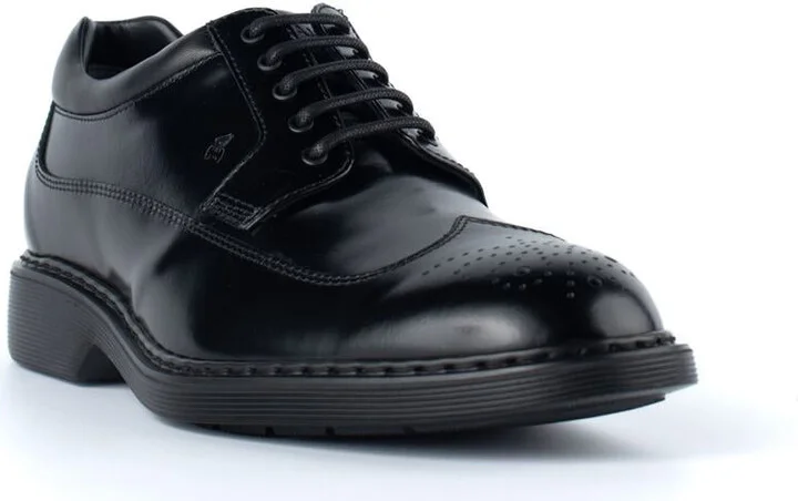Hogan Black Leather Dovetail Lace-Up - Image 2