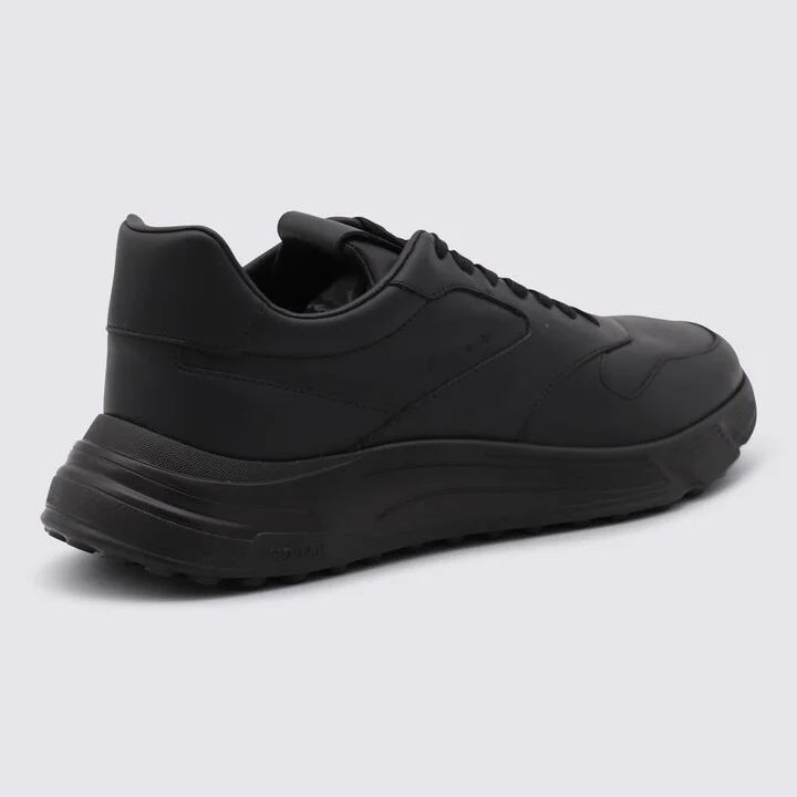 Hogan Black Leather Sneakers - Image 3