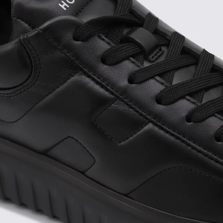 Hogan Black Leather Sneakers - Image 4