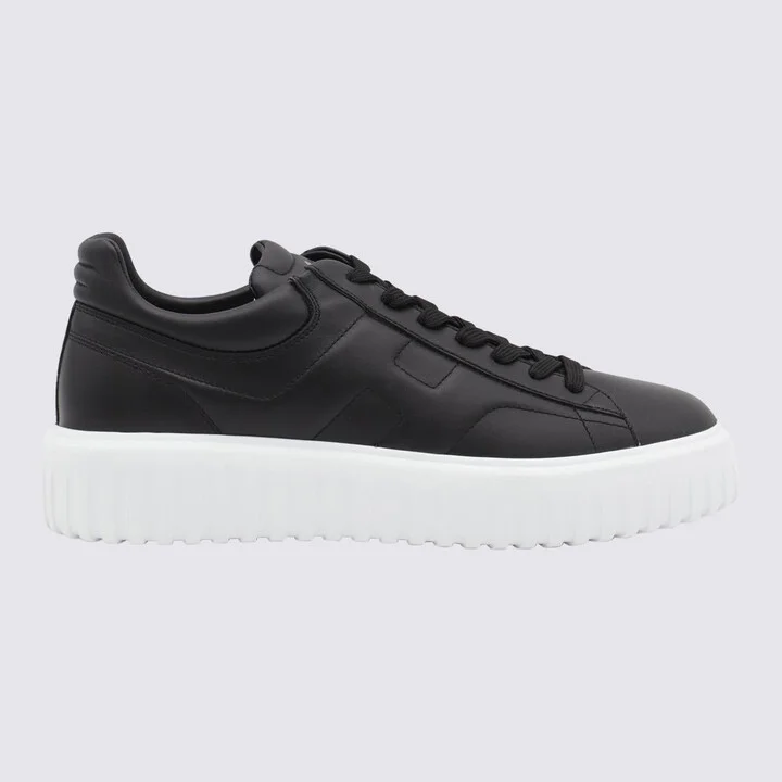 Hogan Black Leather Sneakers