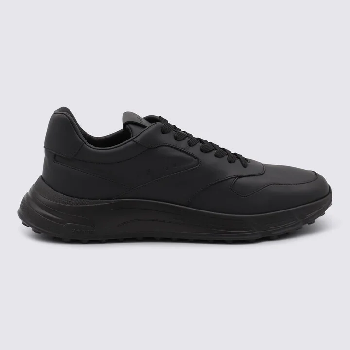 Hogan Black Leather Sneakers