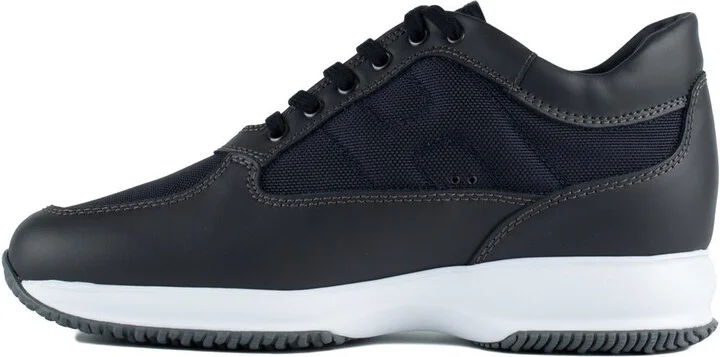 Hogan Blue Interactive Sneakers With Textured Fabric Inserts - Image 2