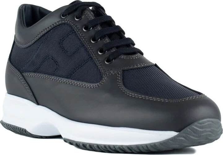 Hogan Blue Interactive Sneakers With Textured Fabric Inserts - Image 3