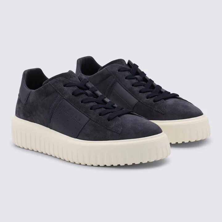 Hogan Blue Leather Sneakers - Image 2