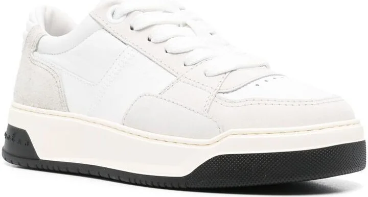 Hogan Chamallow Suede And Nappa Two-Tone Sneakers Shoes - Image 2