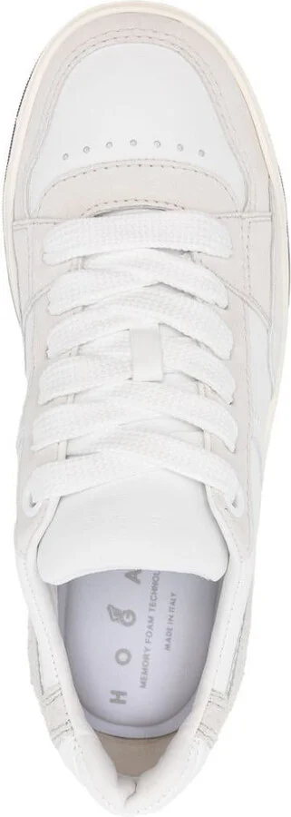 Hogan Chamallow Suede And Nappa Two-Tone Sneakers Shoes - Image 4