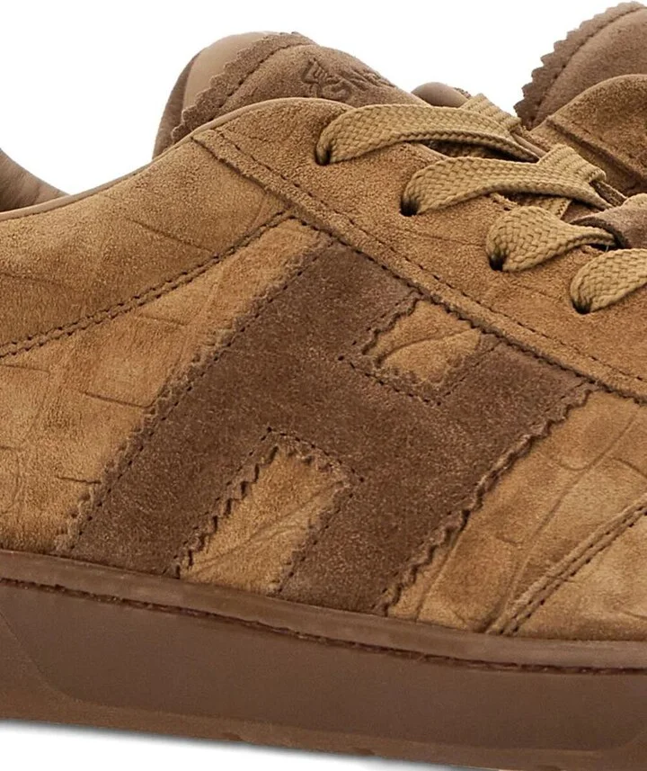 Hogan Cool Crocodile Effect Suede Sneakers Shoes - Image 5