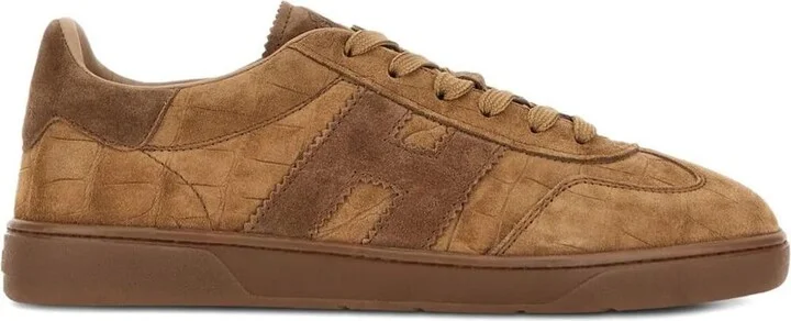 Hogan Cool Crocodile Effect Suede Sneakers Shoes