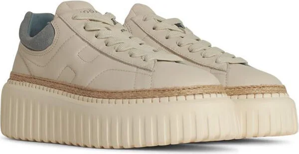 Hogan Cream Leather H Stripes H6' Sneakers - Image 2