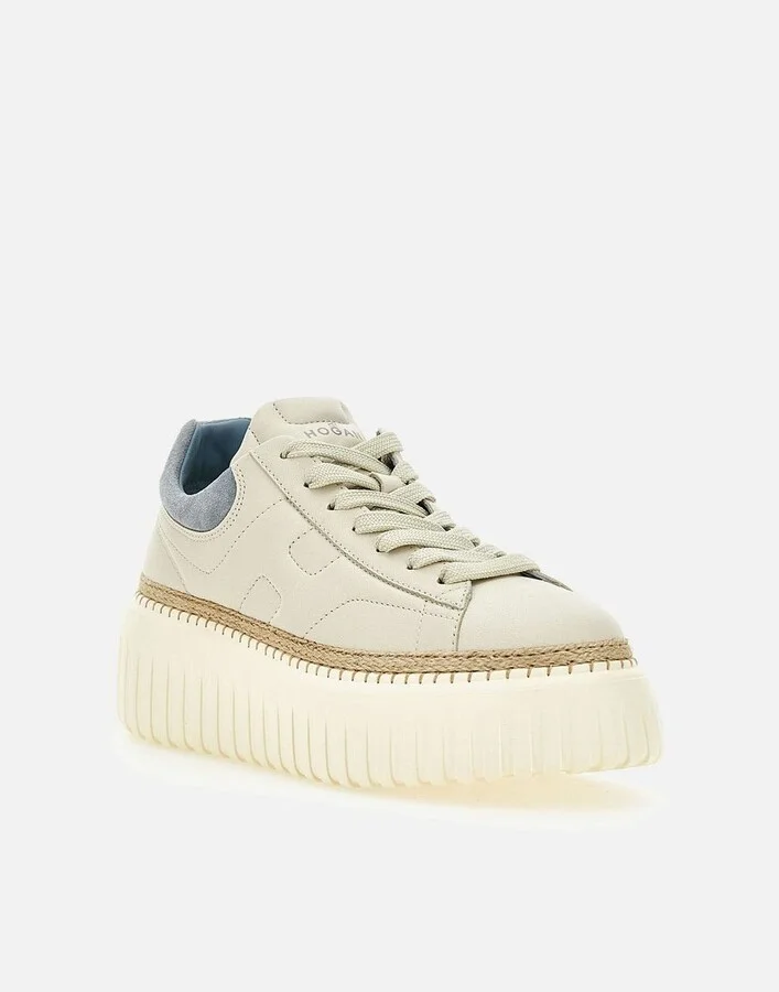 Hogan Cream Leather H Stripes H6' Sneakers - Image 4