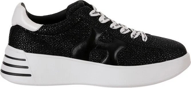 Hogan Crystal-Embellished Lace-Up Low-Top Sneakers