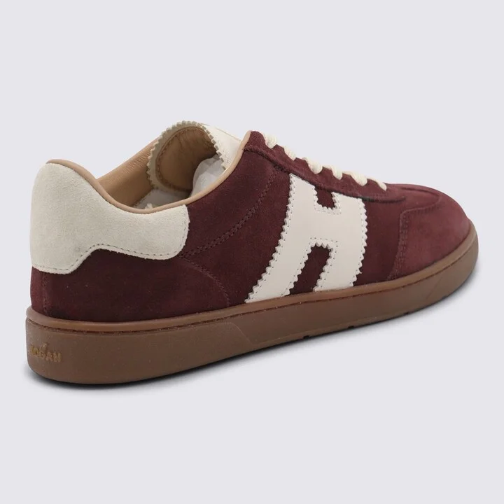 Hogan Dark Red Leather Sneakers - Image 3