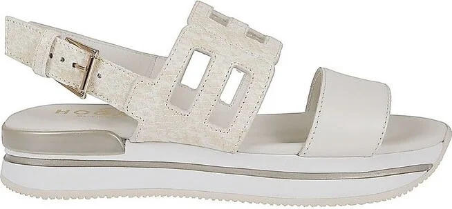Hogan Double-Strap Open-Toe Sandals