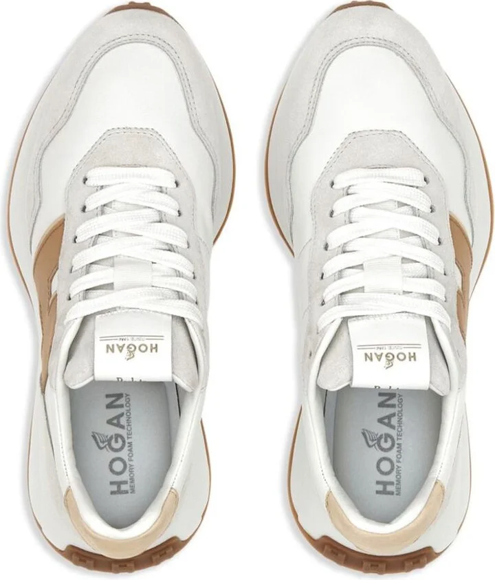 Hogan Grey Leather Suede Sneakers - Image 3