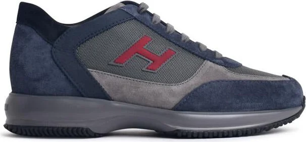 Hogan 'H Floc' Blue Suede Sneakers