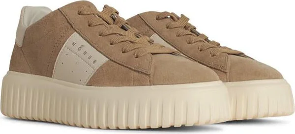 Hogan 'H Stripes' Beige Suede Sneakers - Image 2