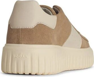 Hogan 'H Stripes' Beige Suede Sneakers - Image 3