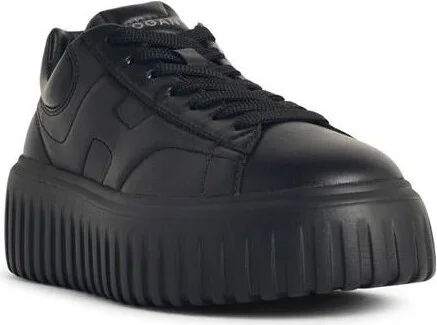 Hogan 'H-Stripes' Black Leather Sneakers - Image 2