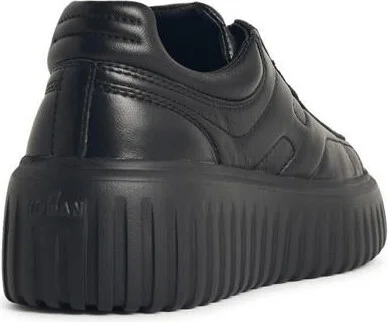 Hogan 'H-Stripes' Black Leather Sneakers - Image 3