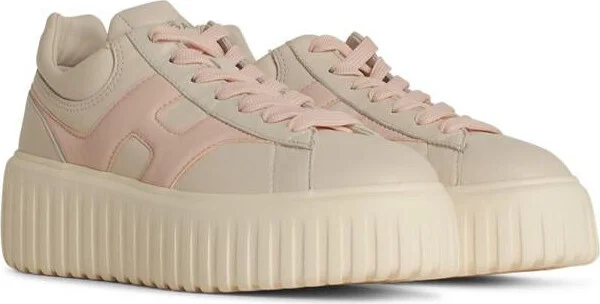 Hogan 'H Stripes' Cream Leather Sneakers - Image 2