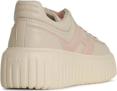 Hogan 'H Stripes' Cream Leather Sneakers - Image 3