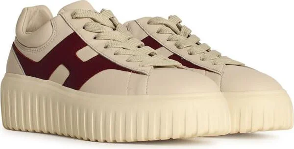 Hogan 'H Stripes' Ivory Leather Sneakers - Image 2