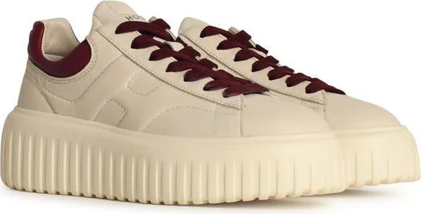 Hogan 'H Stripes' Ivory Leather Sneakers - Image 2