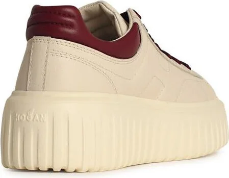 Hogan 'H Stripes' Ivory Leather Sneakers - Image 3