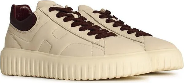 Hogan 'H Stripes' Ivory Leather Sneakers - Image 2