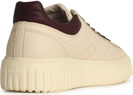 Hogan 'H Stripes' Ivory Leather Sneakers - Image 3